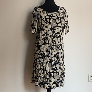 Anthropologie Maeve Black and White Floral Dress